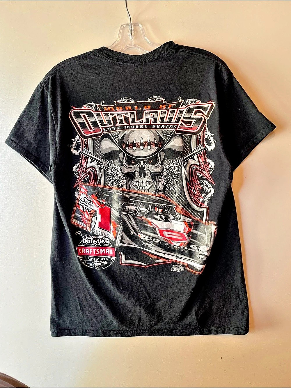 Gildan World of Outlaws Late Model Series Graphic Tee Black & Red Medium